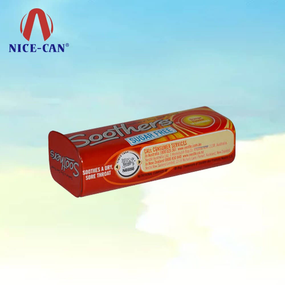 Rectangular push to open lid tin packaging chewing gum tin box