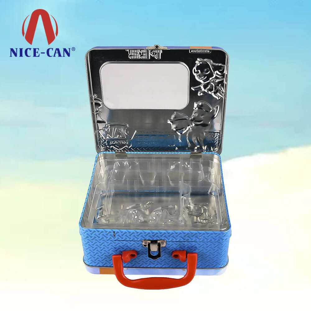 Rectangular hand-held tin box packaging empty rectangular tin lunch box