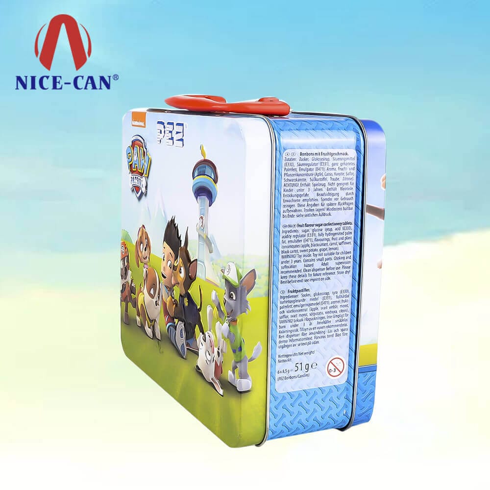 Rectangular hand-held tin box packaging empty rectangular tin lunch box