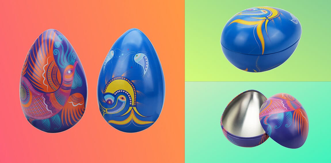 egg shaped gift tins