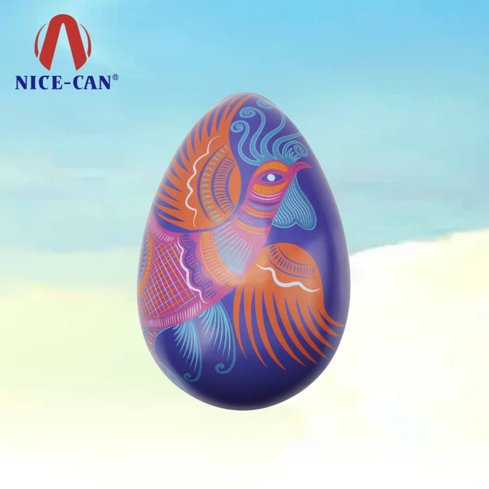 Gift box manufacturer custom easter egg tin box metal egg shaped gift tins