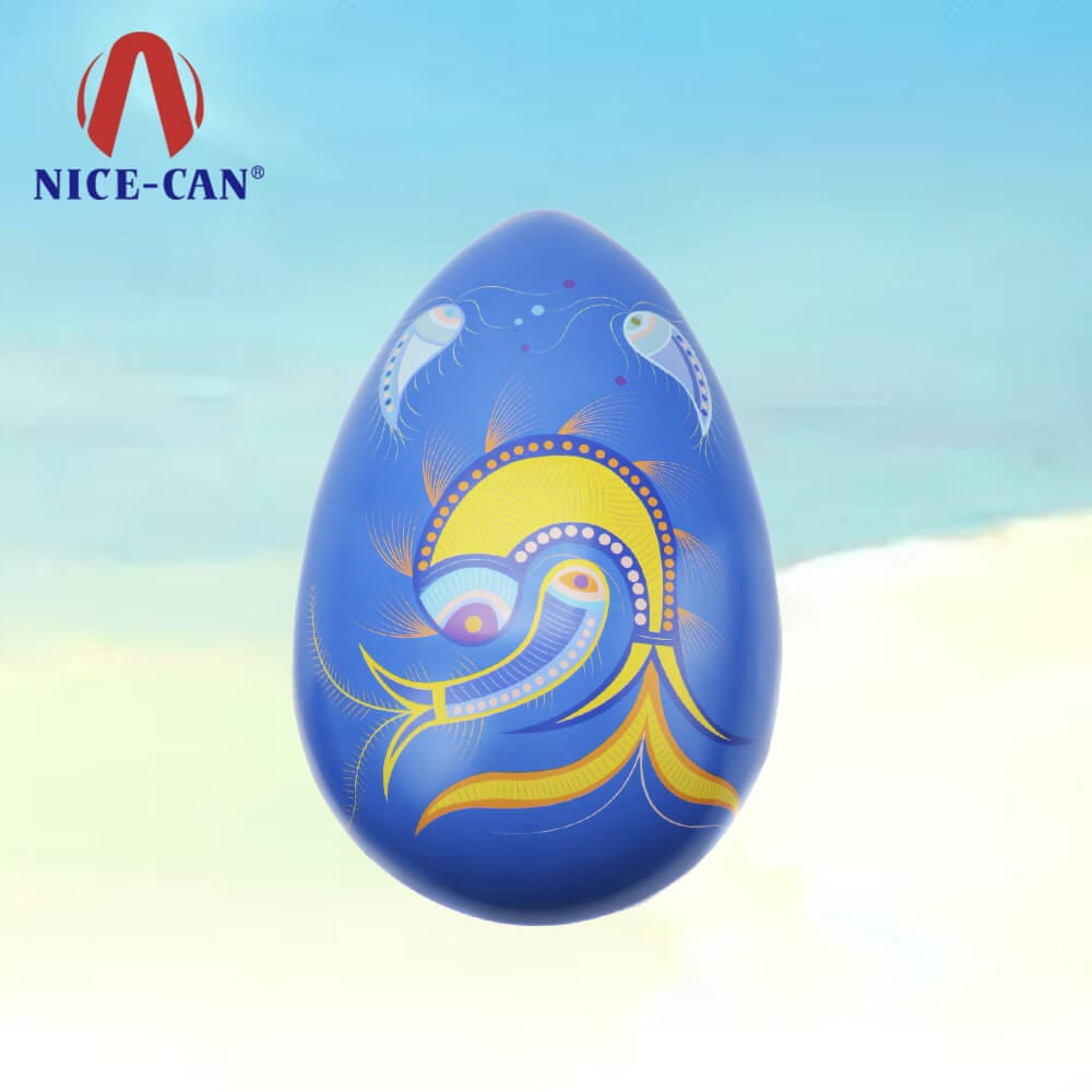 Gift box manufacturer custom easter egg tin box metal egg shaped gift tins