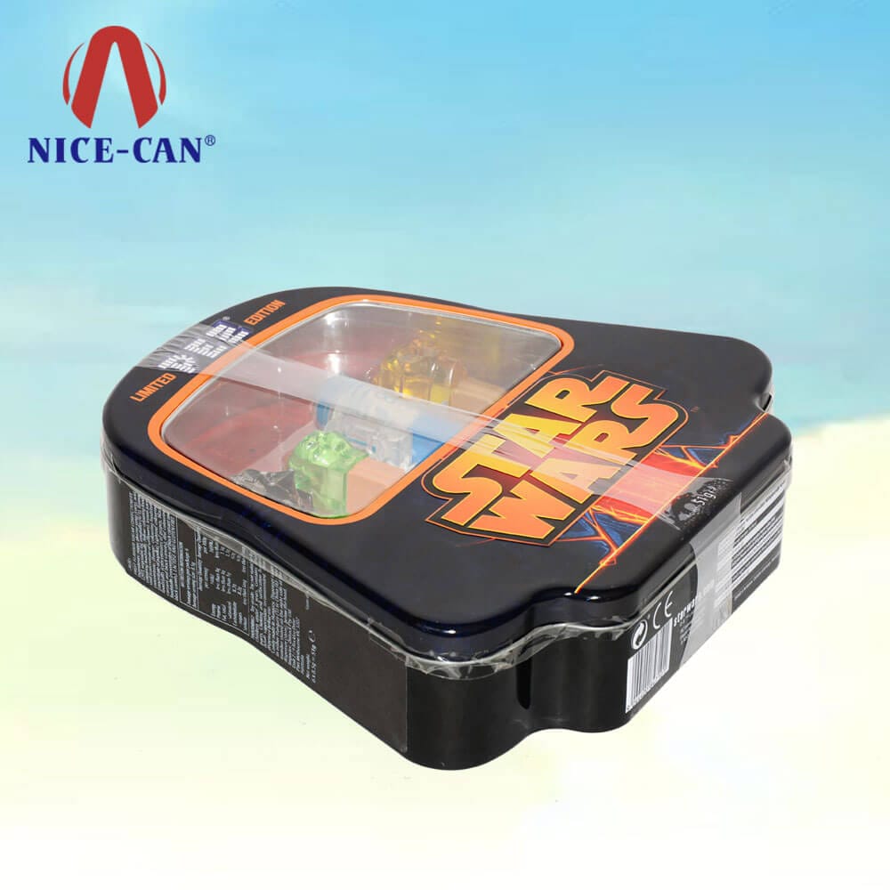 High quality custom irregular shape metal tin box Star Wars shaped tin box