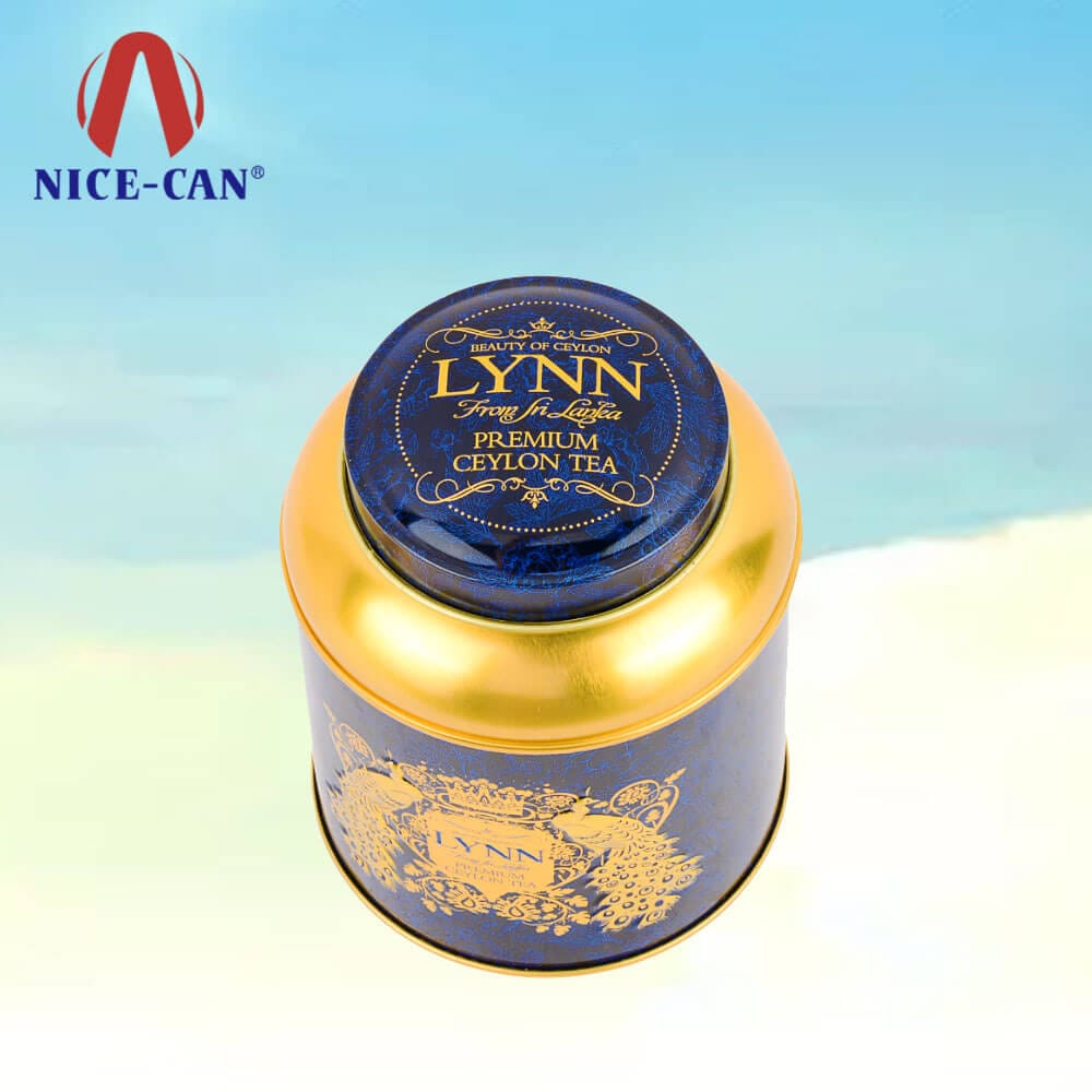 Round tea packaging gift box custom small tea tin can novel tea tin box