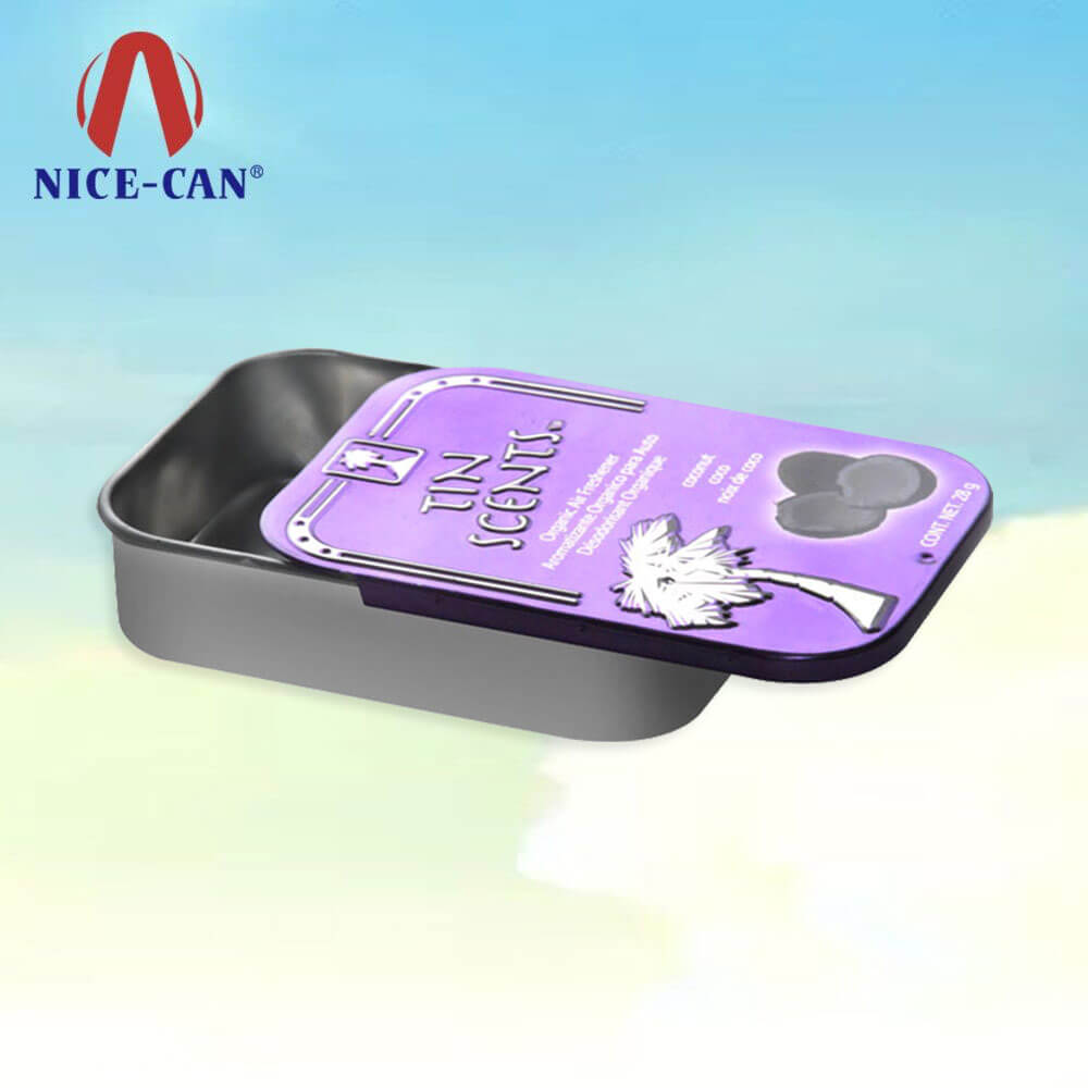 Small metal tin box with sliding lid mini sliding candy tin can