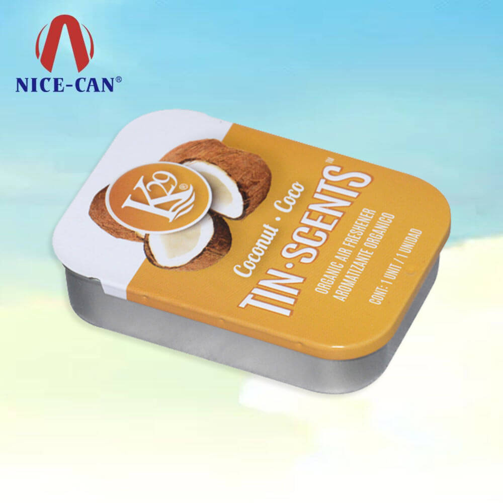 Small metal tin box with sliding lid mini sliding candy tin can