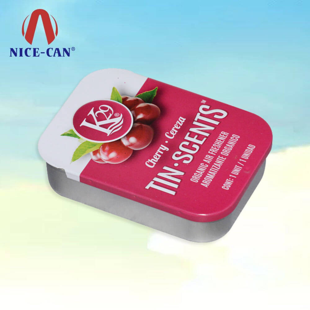 Small metal tin box with sliding lid mini sliding candy tin can