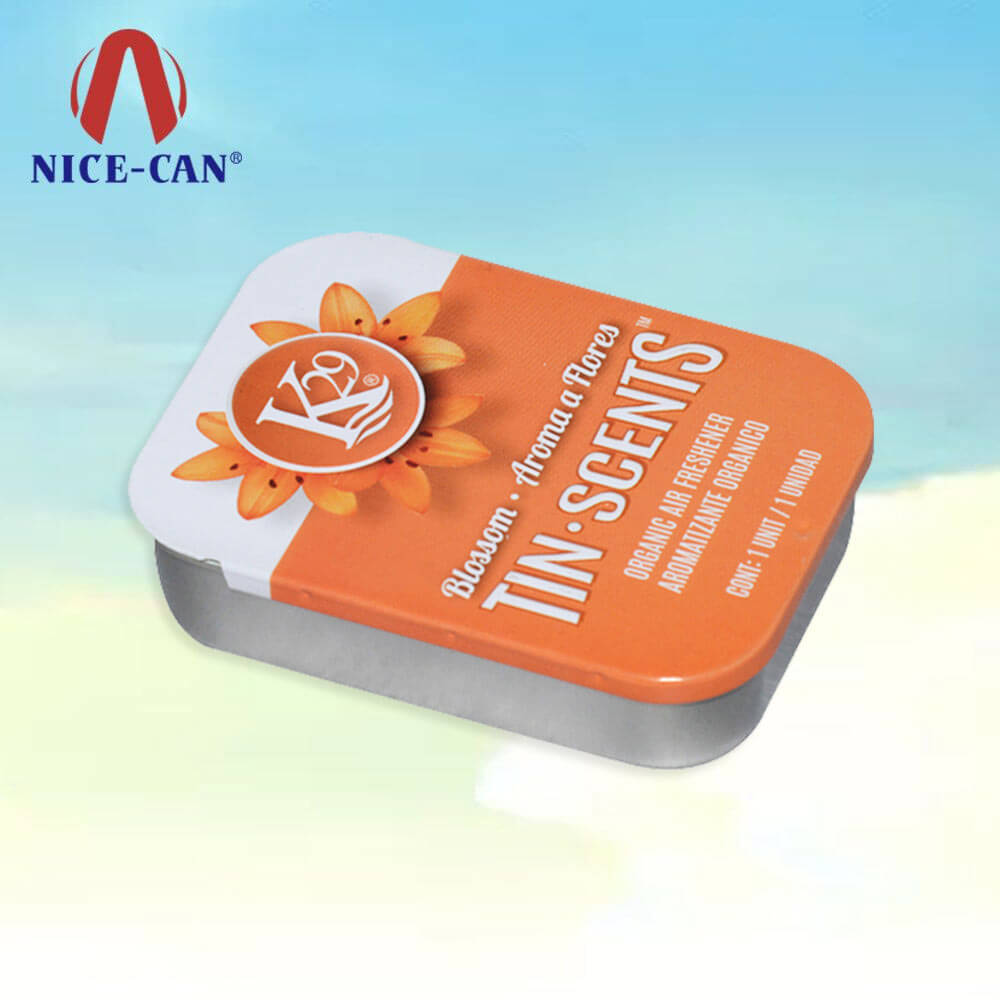 Small metal tin box with sliding lid mini sliding candy tin can