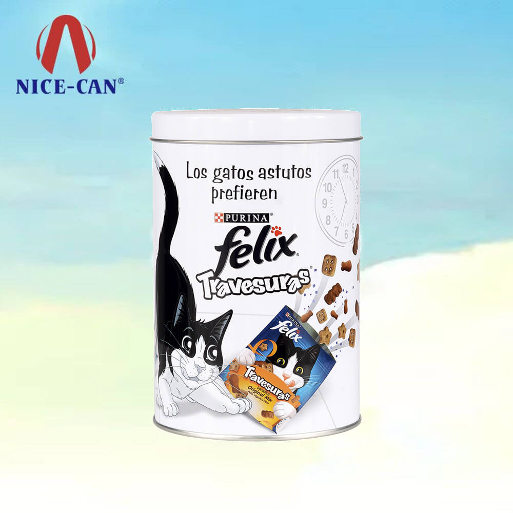 Customized pet biscuit food tin packaging cans storage