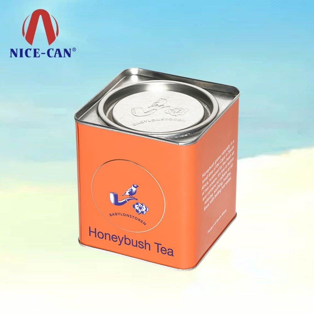 squrae chinese tea caddy tin box packaging wholesale tea tins tin box