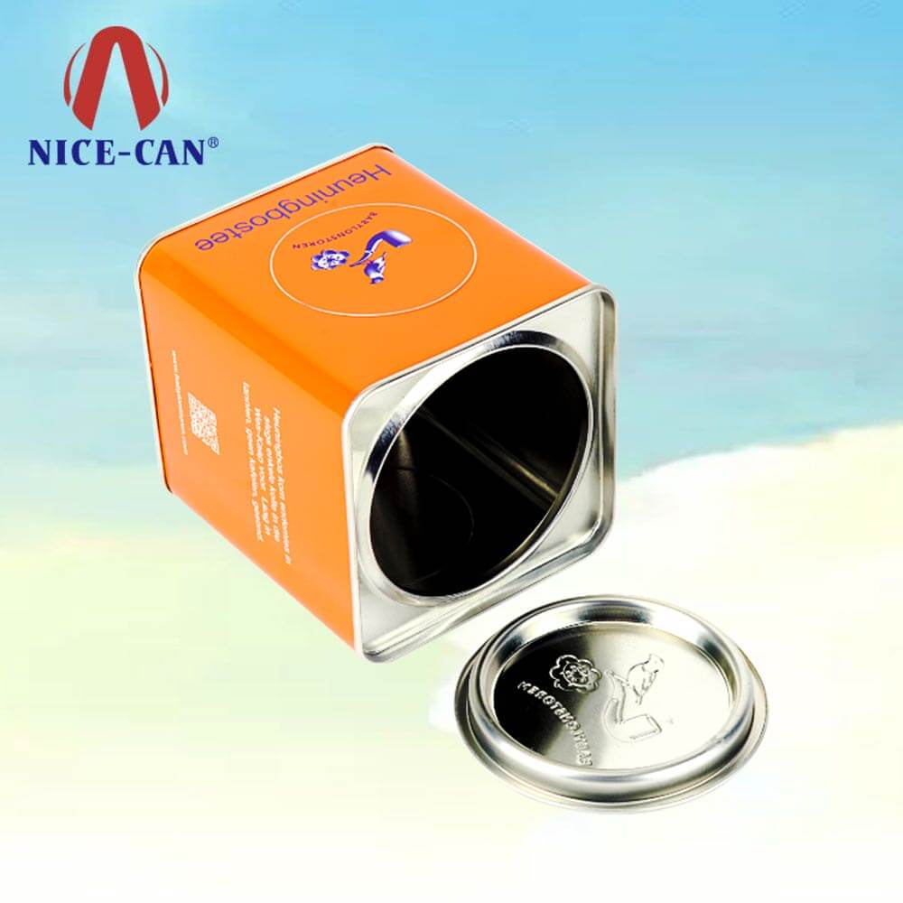 squrae chinese tea caddy tin box packaging wholesale tea tins tin box