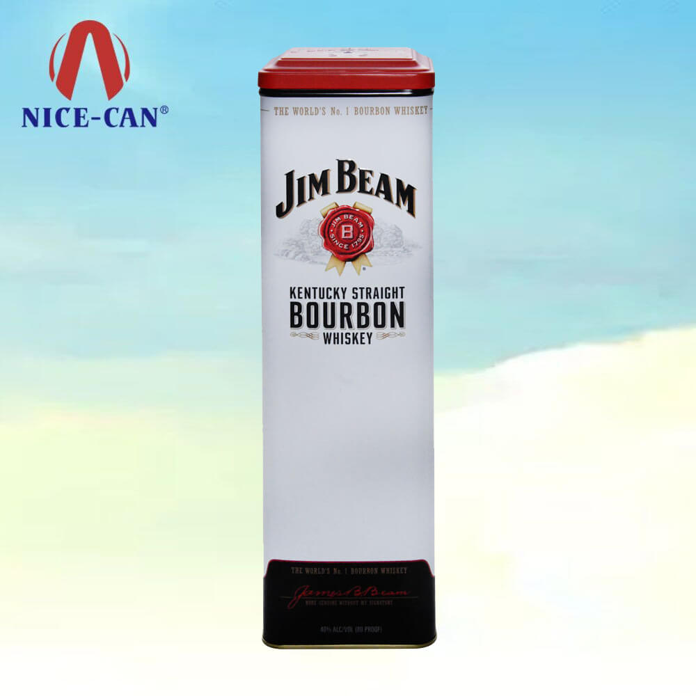 Square vintage wine tin can metal packaging tinbox factory