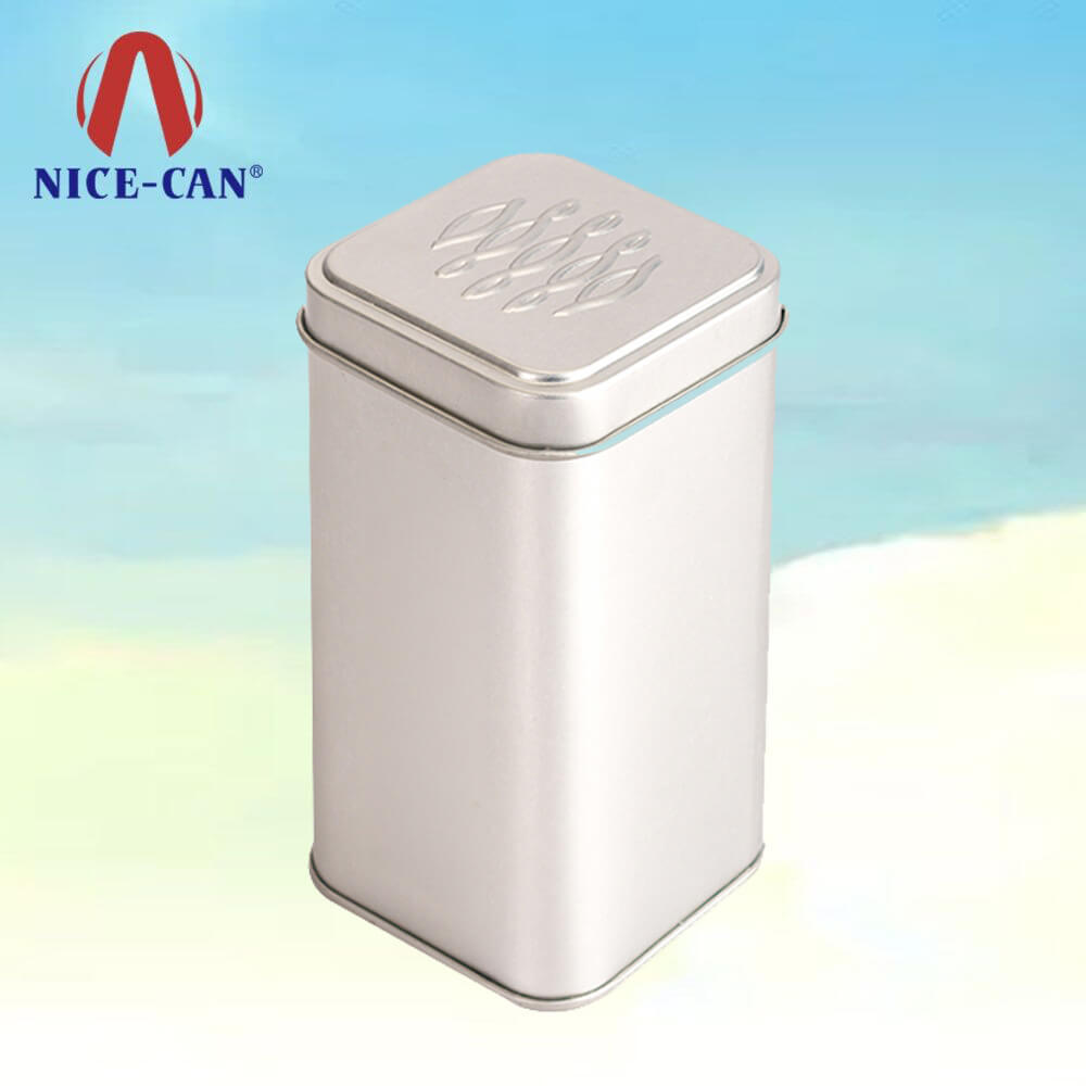Design square magnetic storage spice tin can box with lid