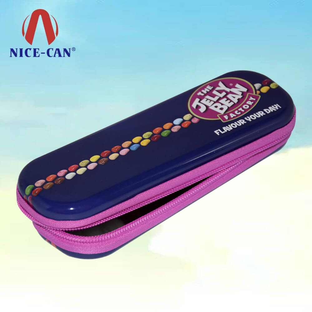 Personalised hinged metal tin pencil case box manufacturers 