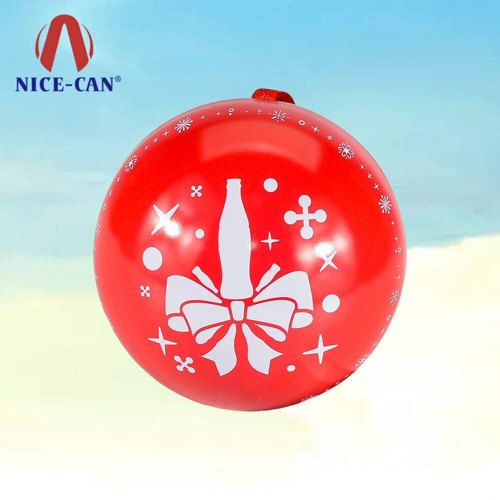 Bestselling Wholesale Customized Ball Shape Tin Box for Gift with Ribbon 