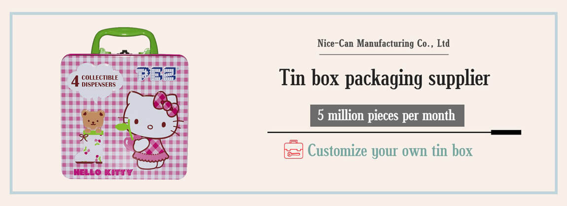 Hand-held rectangular tin lunch box