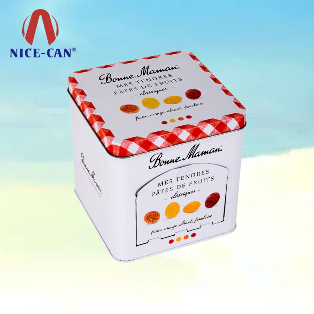 Fantastic Hinged Lid Square Tin Boxes Dispenser Box with Front Opening Door