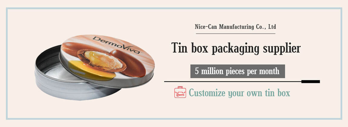mint candy round shape tin box