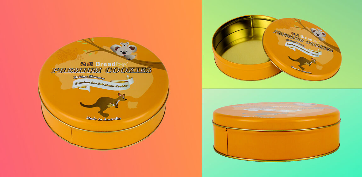 round shape tin box