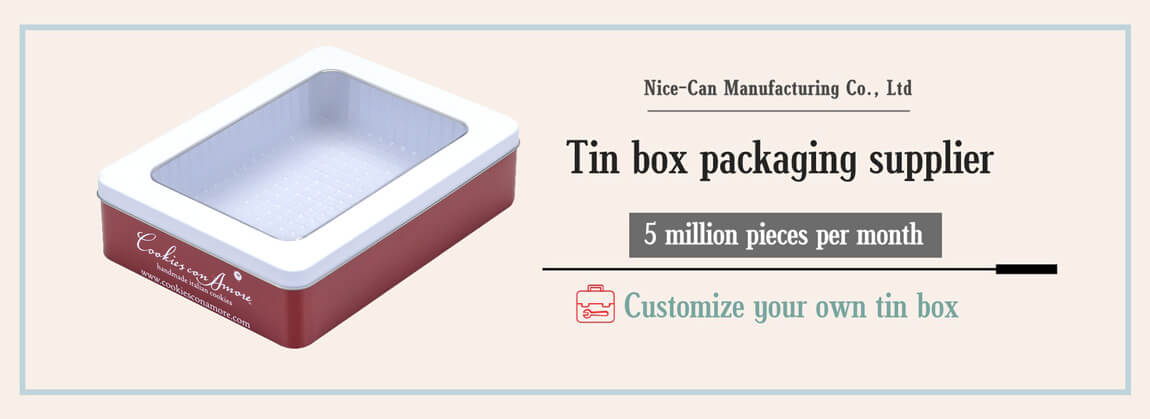 tin box with clear window on lid