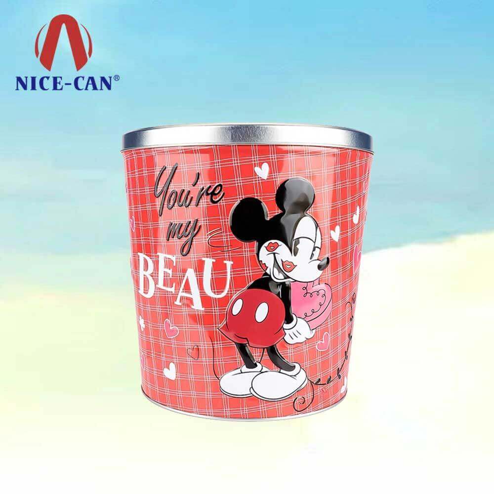 Custom empty popcorn tins gift popcorn cans valentines gift tin box packaging