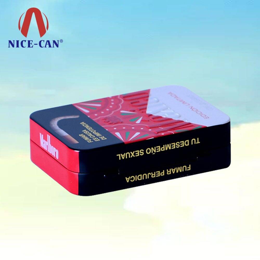 Cigarette metal tin box hinged novelty tobacco tins small tobacco tin