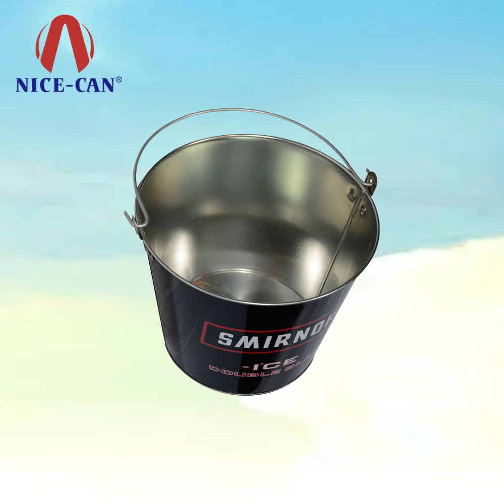 Metal Tin Boxes Beer Popcorn Ice Bucket with Handle for Bar Party