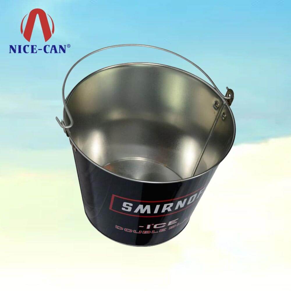 Large tin buckets metal beer bucket custom manufacturer ice bucket cooler round