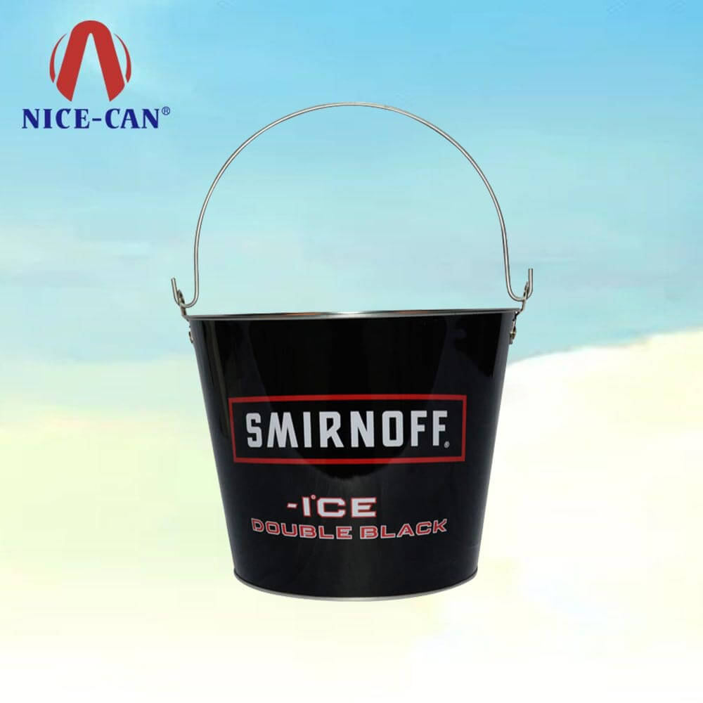 Large tin buckets metal beer bucket custom manufacturer ice bucket cooler round