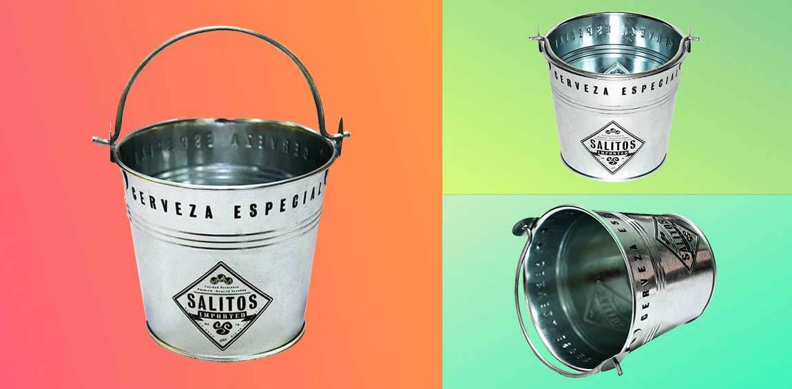 mini tin buckets