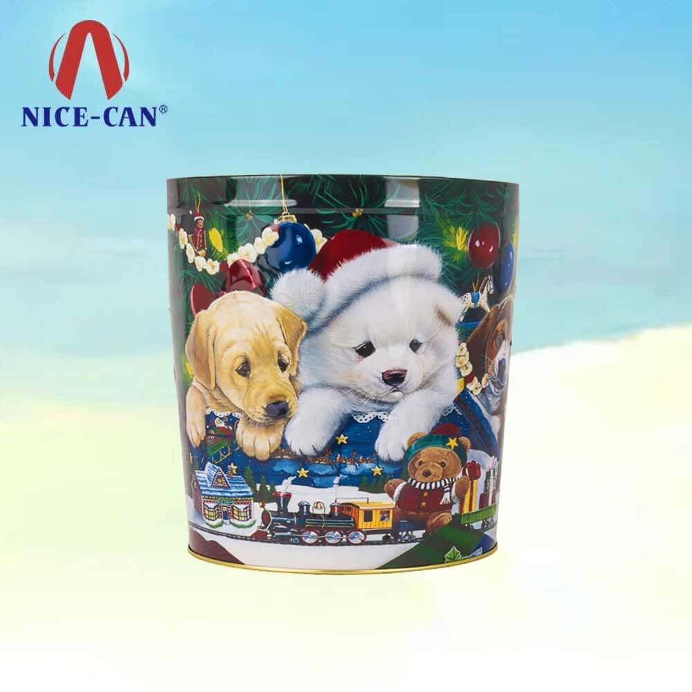 Christmas empty popcorn tin cans large popcorn gift tins popcorn tin can