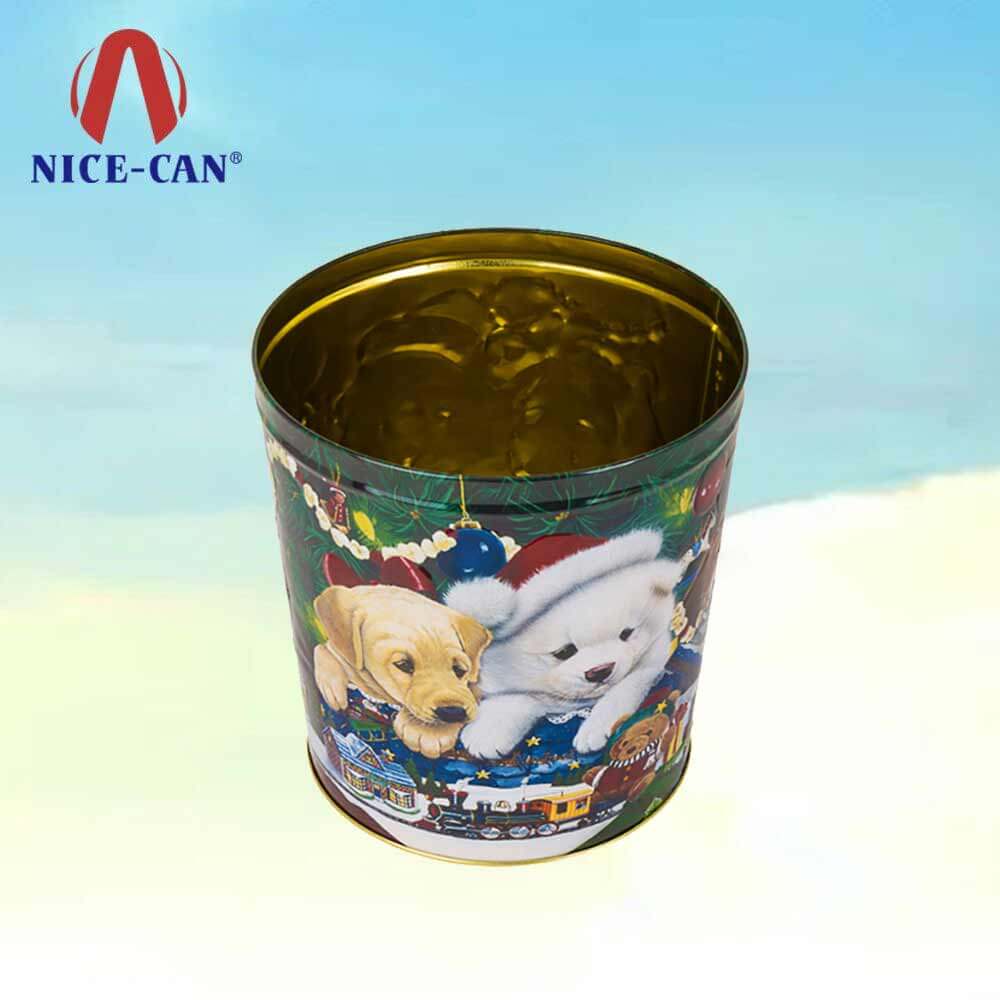 Christmas empty popcorn tin cans large popcorn gift tins popcorn tin can