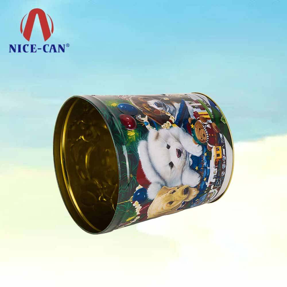 Christmas empty popcorn tin cans large popcorn gift tins popcorn tin can