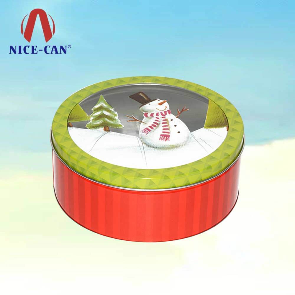 Christmas cookie tins bulk round tin box small christmas round tins